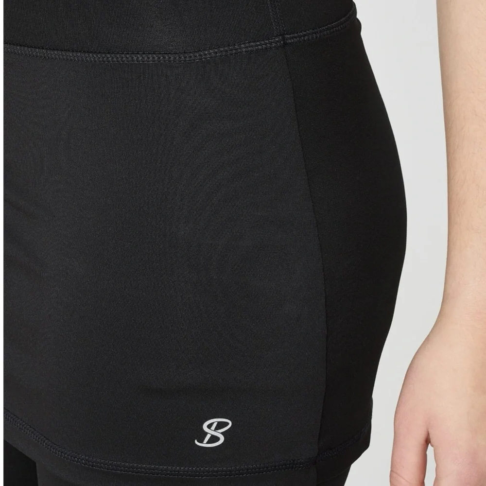 Sofibella Black Skirted Leggings, 4-way Stretch, Wicking, Sz M - Picture 4 of 7